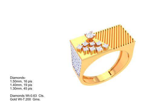 Printable 3D jewelry model of Lady diamond ring Modelo 3D