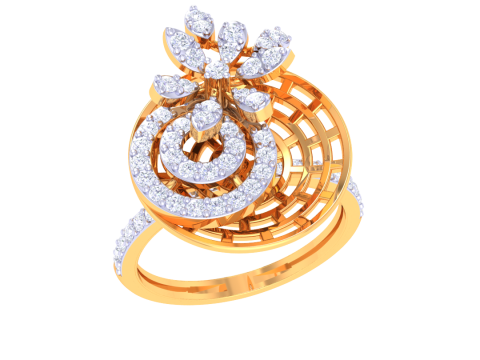 Printable 3D jewelry model of Lady diamond ring 3D Model