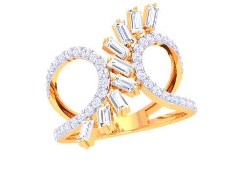 Printable 3D jewelry model of Lady diamond ring 3D Model