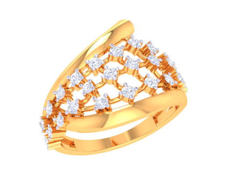 Printable 3D jewelry model of Lady diamond ring 3D Model