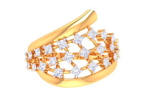 Printable 3D jewelry model of Lady diamond ring Modèle 3D