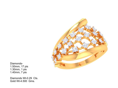 Printable 3D jewelry model of Lady diamond ring Modèle 3D