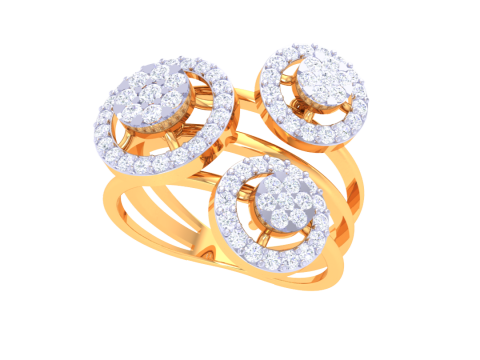 Printable 3D jewelry model of Lady diamond ring 3D Model
