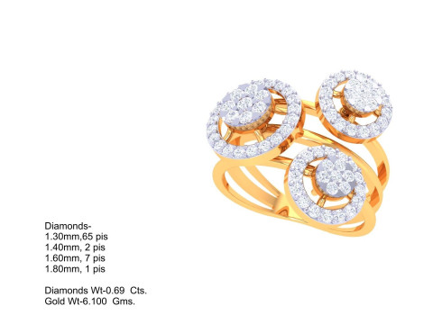 Printable 3D jewelry model of Lady diamond ring Modelo 3D