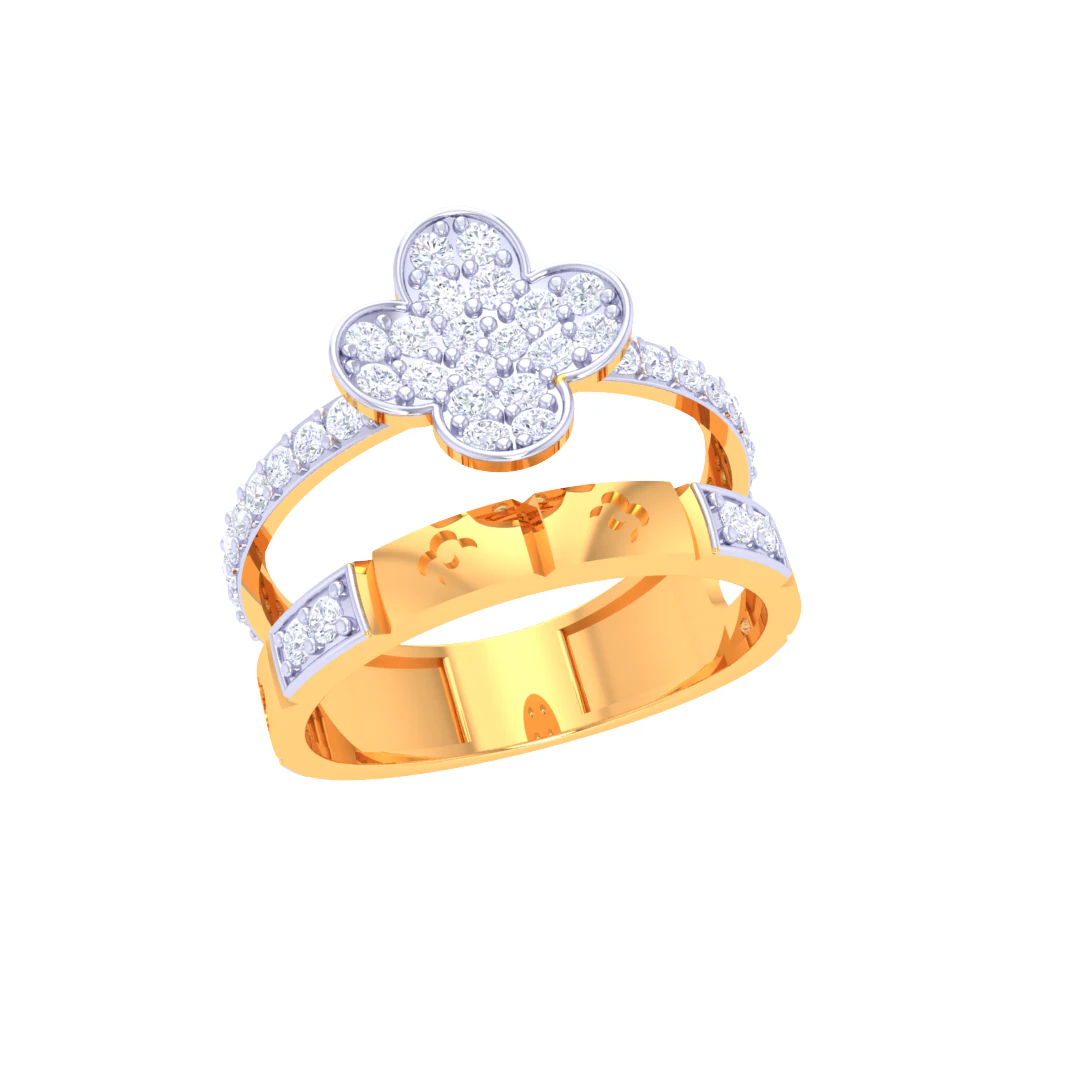 Printable 3D jewelry model of Lady diamond ring 3D Model .c4d .max .obj .3ds .fbx .stl .blend 