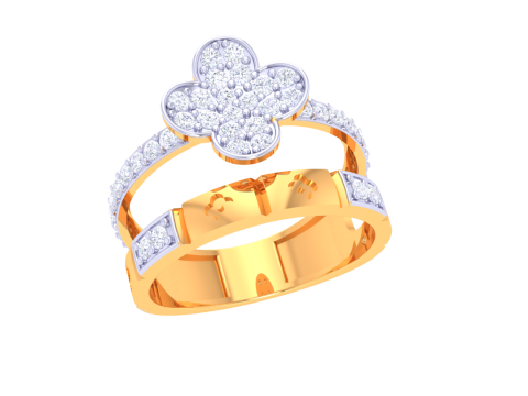 Printable 3D jewelry model of Lady diamond ring 3D Model