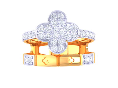 Printable 3D jewelry model of Lady diamond ring 3Dモデル