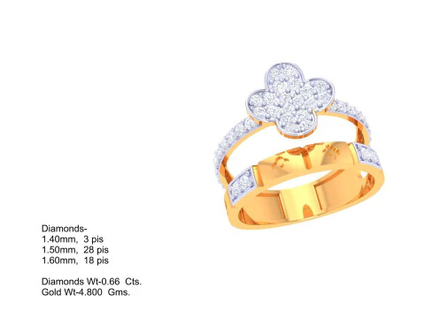 Printable 3D jewelry model of Lady diamond ring 3D Model