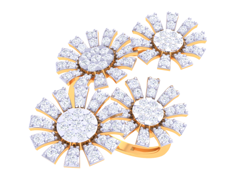 Printable 3D jewelry model of Lady diamond ring 3D Model