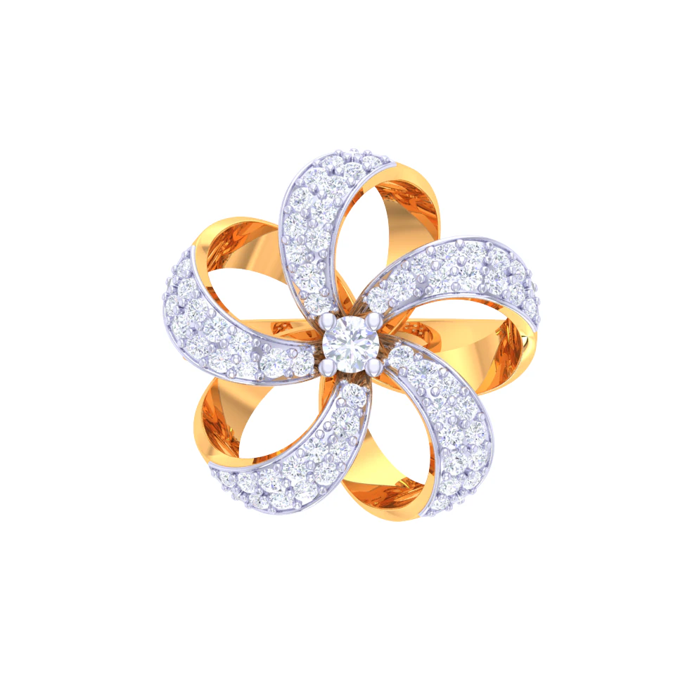 Printable 3D jewelry model of Lady diamond ring 3D Model .c4d .max .obj .3ds .fbx .stl .blend 