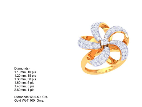 Printable 3D jewelry model of Lady diamond ring 3D Model