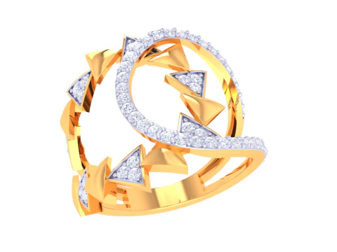 Printable 3D jewelry model of Lady diamond ring 3D Model