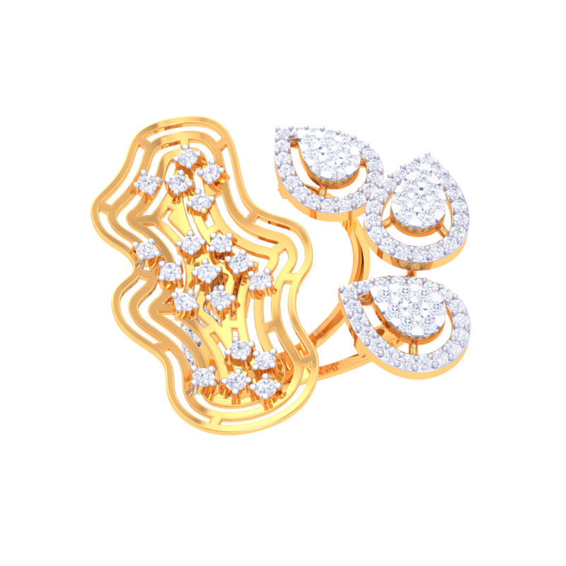 Printable 3D jewelry model of Lady diamond ring 3Dモデル .c4d .max .obj .3ds .fbx .stl .blend 