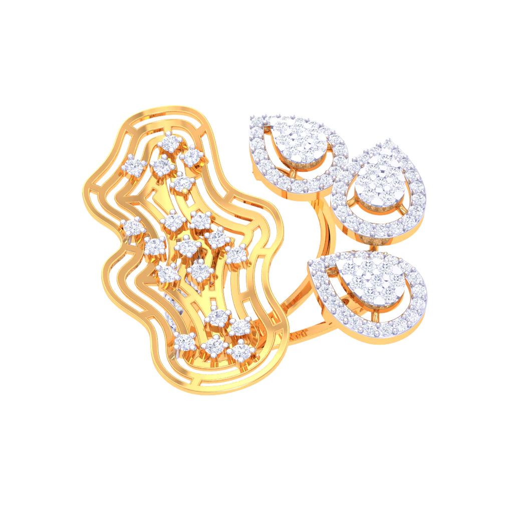 Printable 3D jewelry model of Lady diamond ring 3D Model .c4d .max .obj .3ds .fbx .stl .blend 