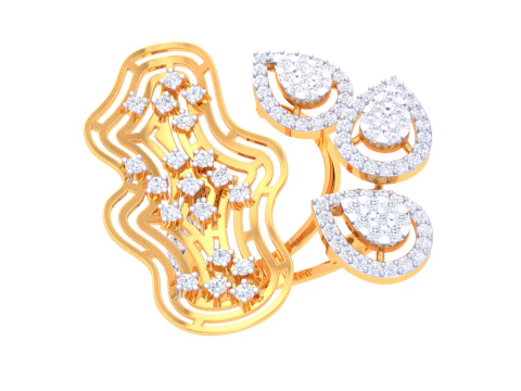 3D-модель ювелирного кольца Lady с бриллиантом для печати 3D Модель