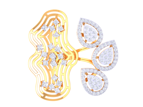 Printable 3D jewelry model of Lady diamond ring 3Dモデル