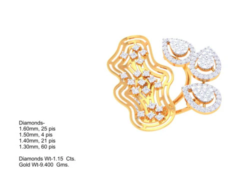 Printable 3D jewelry model of Lady diamond ring 3D Model