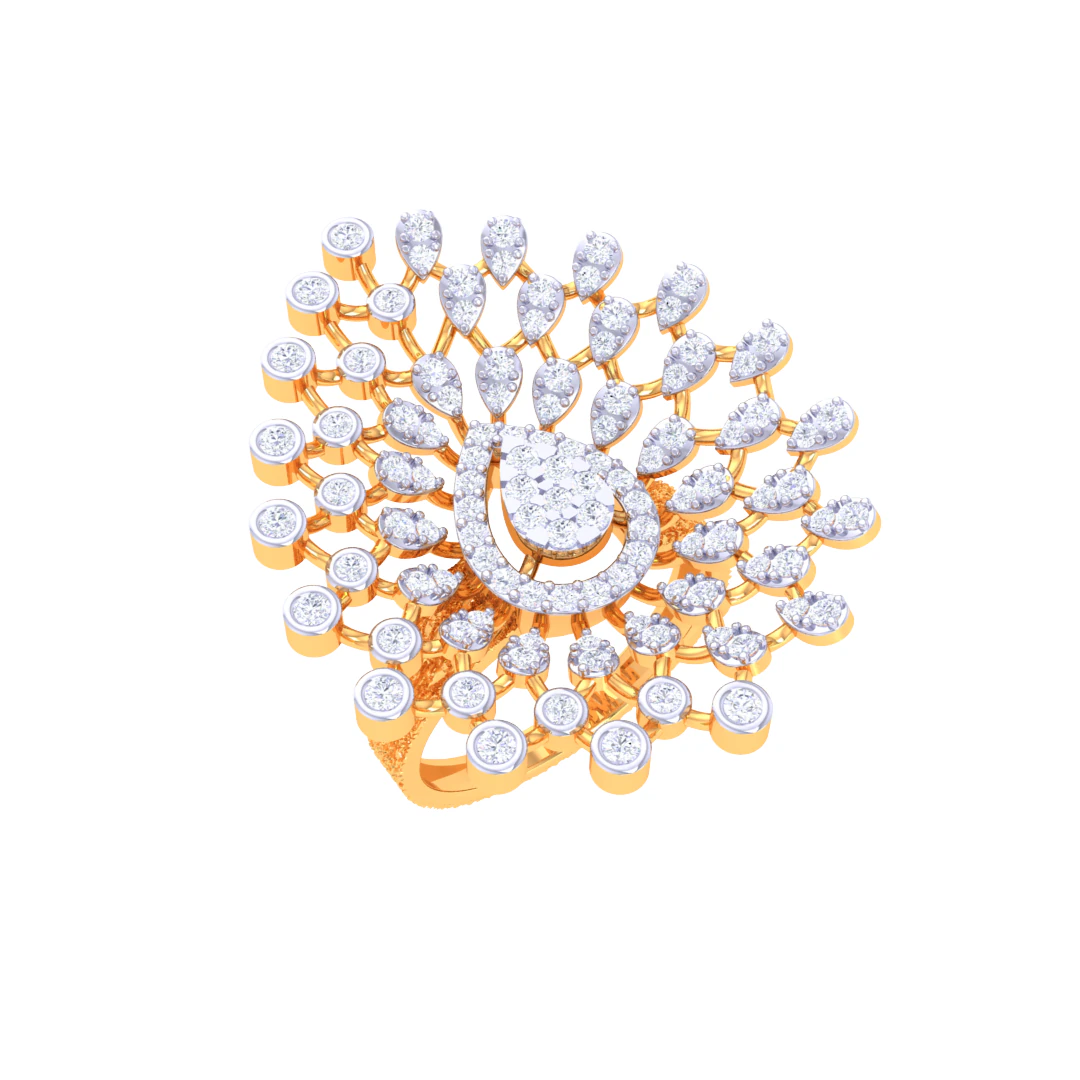 Printable 3D jewelry model of Lady diamond ring 3D Model .c4d .max .obj .3ds .fbx .stl .blend 