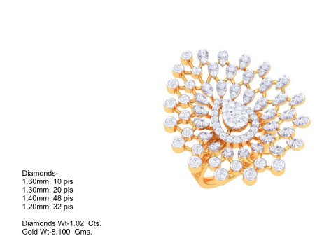 Printable 3D jewelry model of Lady diamond ring Modello 3D