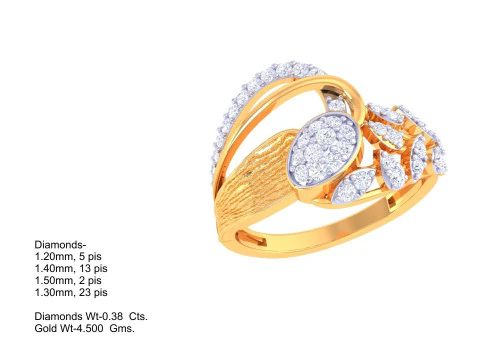Printable 3D jewelry model of Lady diamond ring 3D Model
