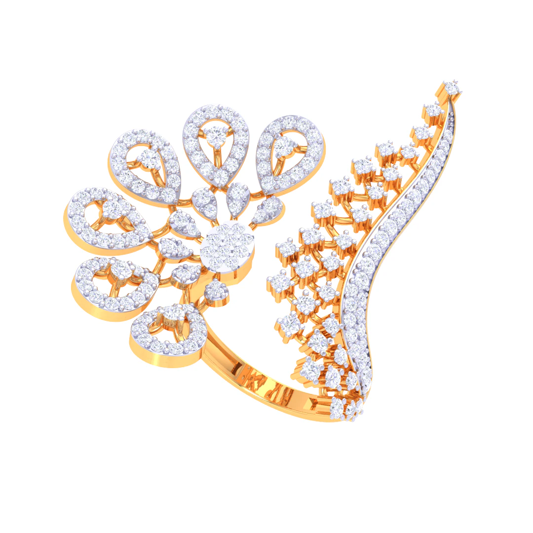 Printable 3D jewelry model of Lady diamond ring 3D Model .c4d .max .obj .3ds .fbx .stl .blend 