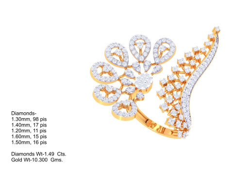 Printable 3D jewelry model of Lady diamond ring 3D Модель