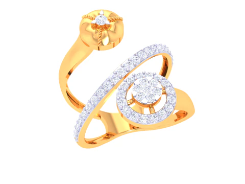 Model perhiasan 3D cincin berlian Wanita yang dapat dicetak Model 3D