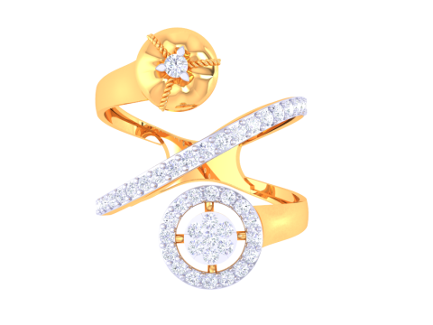 Printable 3D jewelry model of Lady diamond ring Modelo 3D