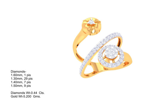 Printable 3D jewelry model of Lady diamond ring Modelo 3D