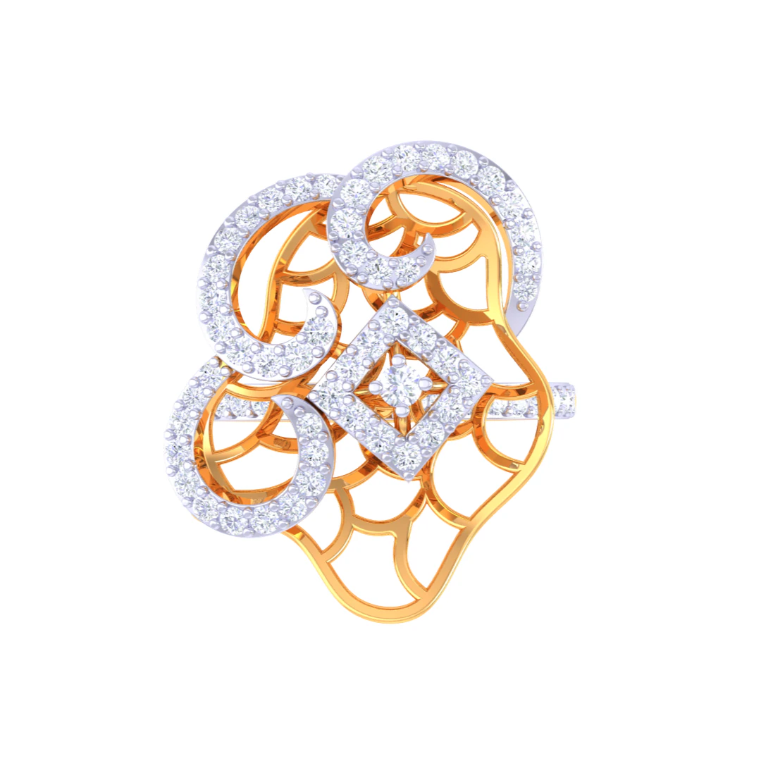 Printable 3D jewelry model of Lady diamond ring 3D Model .c4d .max .obj .3ds .fbx .stl .blend 