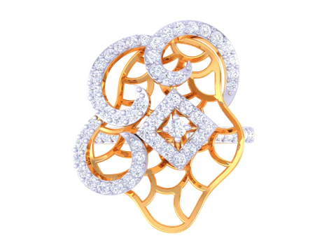 Printable 3D jewelry model of Lady diamond ring 3D Model