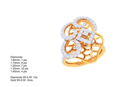 Printable 3D jewelry model of Lady diamond ring 3D Model