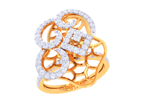 Printable 3D jewelry model of Lady diamond ring 3D Model