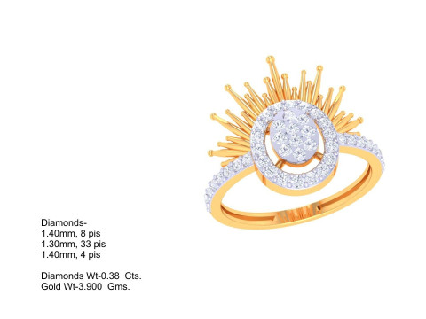 Printable 3D jewelry model of Lady diamond ring Modelo 3D