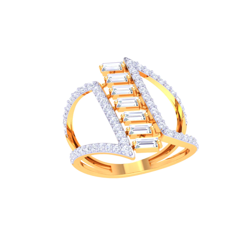 Printable 3D jewelry model of Lady diamond ring 3D Model .c4d .max .obj .3ds .fbx .stl .blend