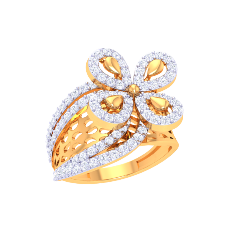 Printable 3D jewelry model of Lady diamond ring 3D Model .c4d .max .obj .3ds .fbx .stl .blend 