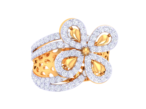 Printable 3D jewelry model of Lady diamond ring 3D Model
