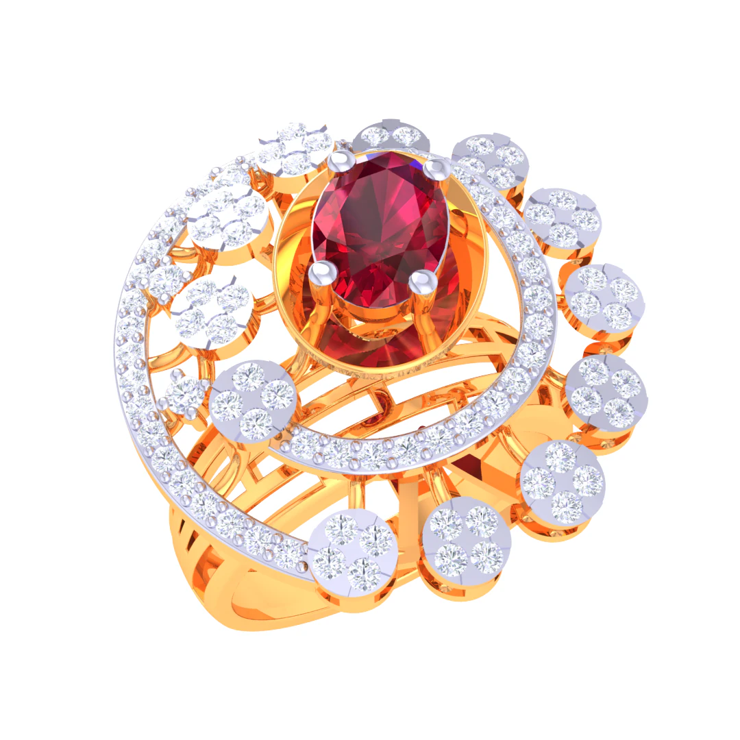 Printable 3D jewelry model of Lady diamond ring 3D Model .c4d .max .obj .3ds .fbx .stl .blend 