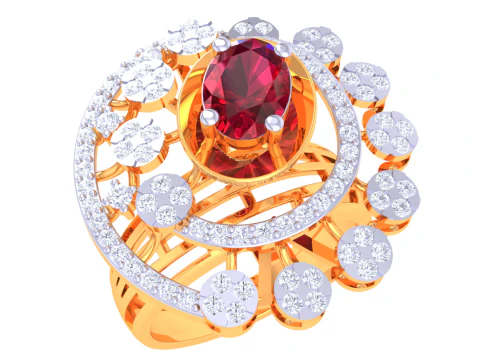 Printable 3D jewelry model of Lady diamond ring 3D Model