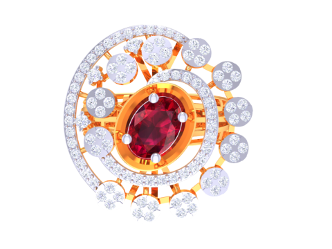 Printable 3D jewelry model of Lady diamond ring 3D Modell
