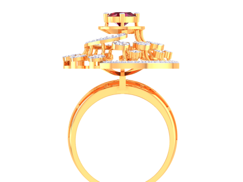 Printable 3D jewelry model of Lady diamond ring 3D Modell