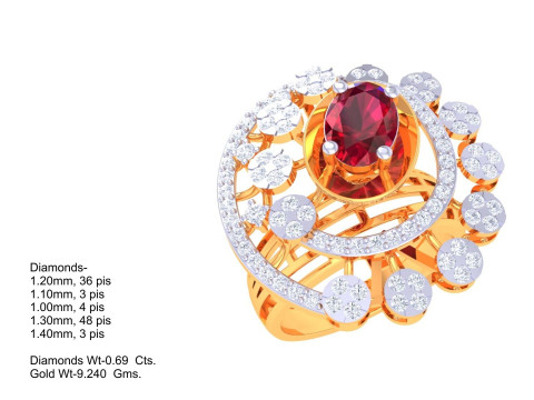 Printable 3D jewelry model of Lady diamond ring 3D Modell