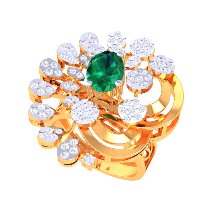Printable 3D jewelry model of Lady diamond ring 3D 模型 .c4d .max .obj .3ds .fbx .stl .blend