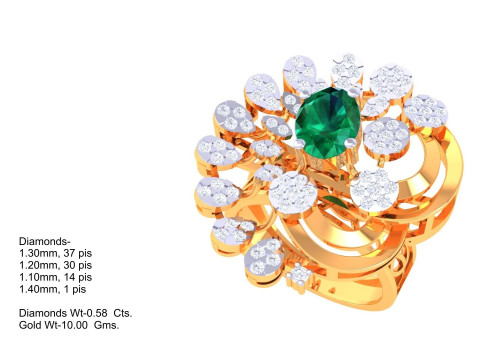 Printable 3D jewelry model of Lady diamond ring 3D 模型