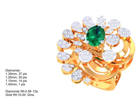 Printable 3D jewelry model of Lady diamond ring 3D Model