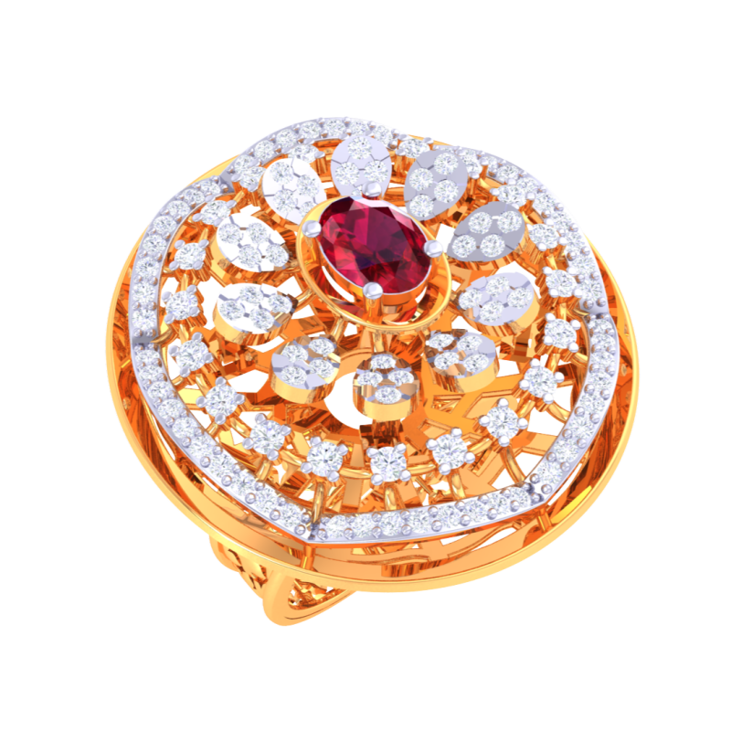 Printable 3D jewelry model of Lady diamond ring 3D 모델 .c4d .max .obj .3ds .fbx .stl .blend