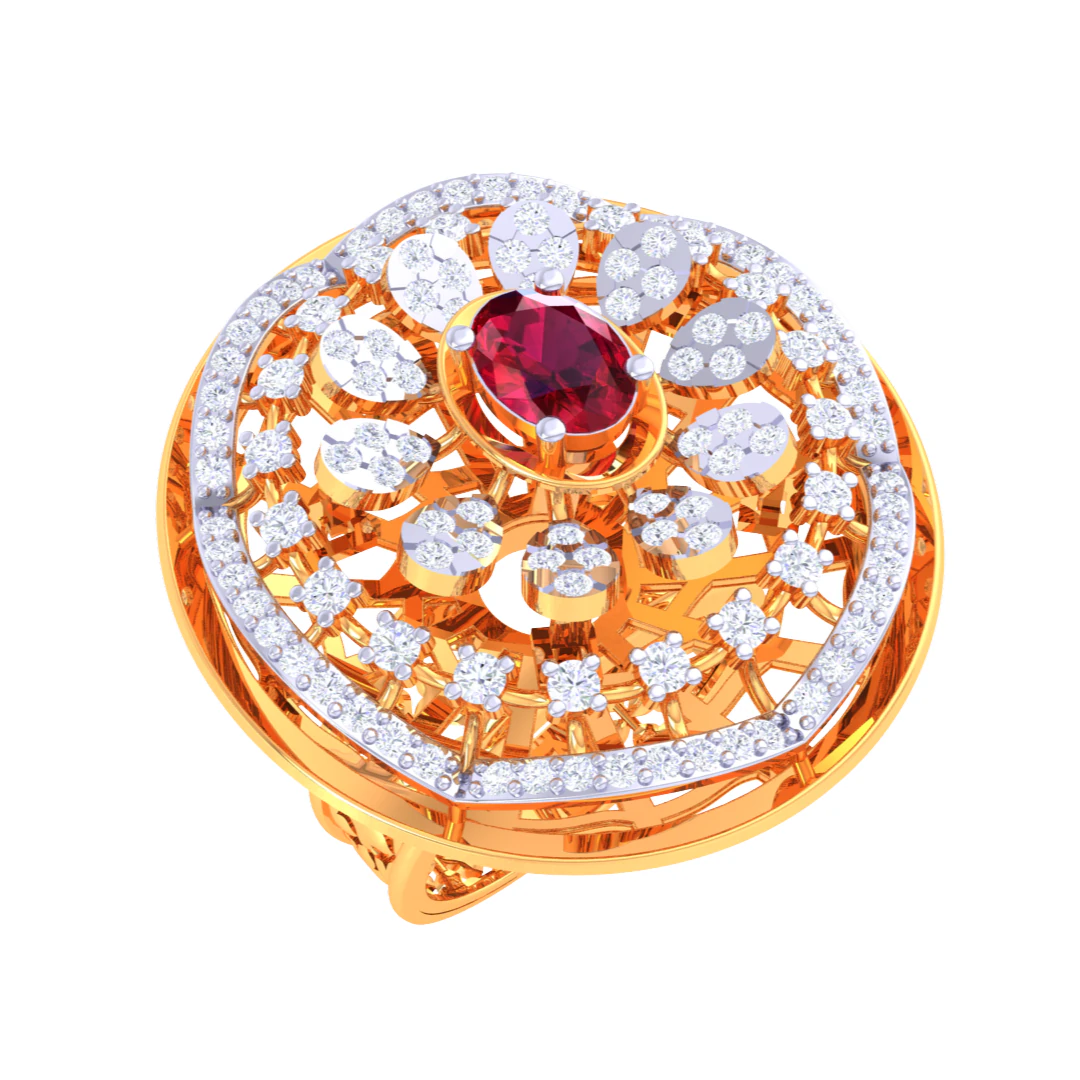 Printable 3D jewelry model of Lady diamond ring 3D Model .c4d .max .obj .3ds .fbx .stl .blend 