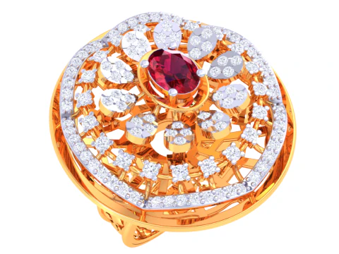 Printable 3D jewelry model of Lady diamond ring 3D Model