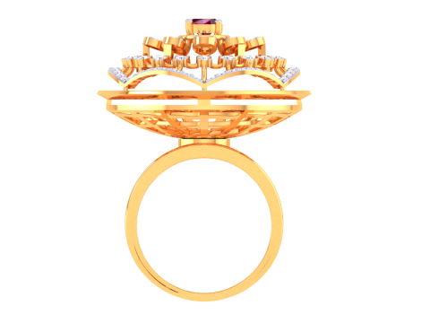 Printable 3D jewelry model of Lady diamond ring 3D 모델