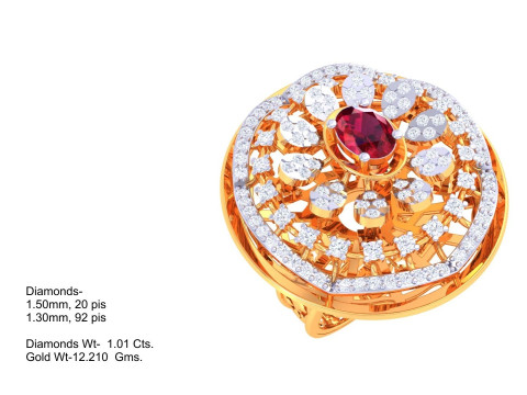 Printable 3D jewelry model of Lady diamond ring 3D 모델